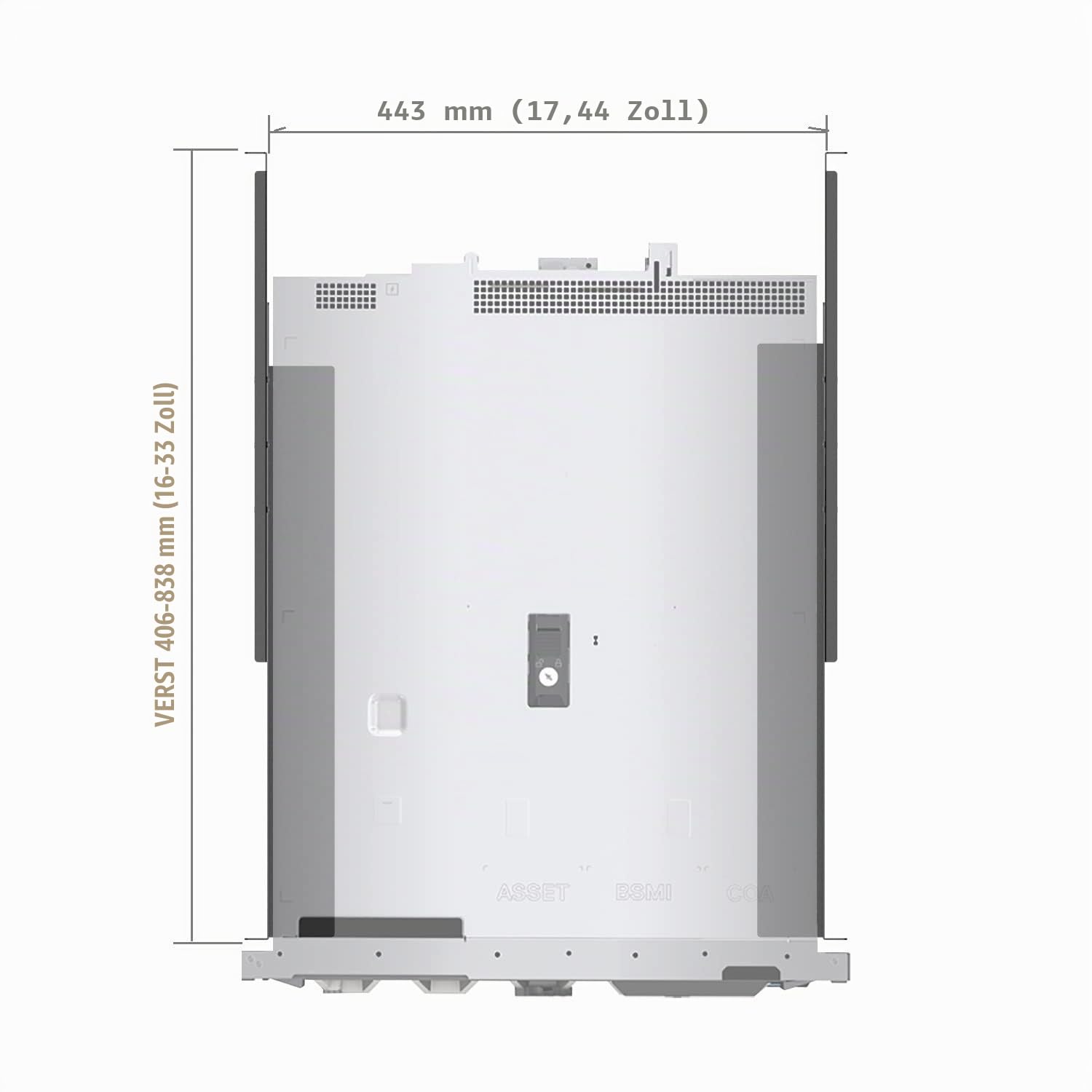 1U Universal-Server-Regalschienen mit 4 Pfosten für Dell Compaq HP IBM APC – 40,6–83,8 cm verstellbare Tiefe – 50 kg Kapazität (40,6–83,8 cm Schienen) | Für Dell Compaq HP IBM APC – verstellbare Tiefe von 40,6 cm bis 83,8 cm – 50,9 kg Kapazität (40,6–83,8