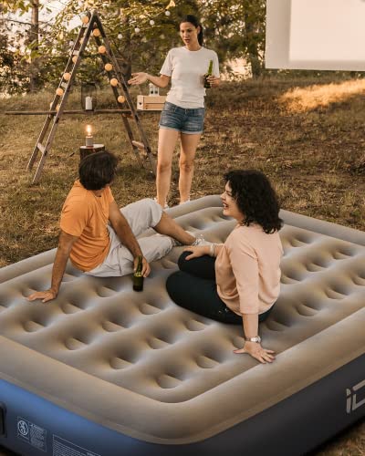 Idoo Air Mattress With Built-In Pump, Queen Inflatable Mattress For Camping & Guests, Blow Up Mattress, Quick Self-Inflating Air Bed, Colchon Inflable - Portable, Foldable & Comfortable #TOP5