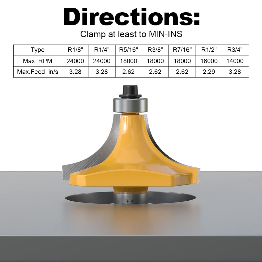 Trend Round Over Router Bit Set Snapklik.com : FivePears 7-Piece Roundover Router Bit Set - 1/2