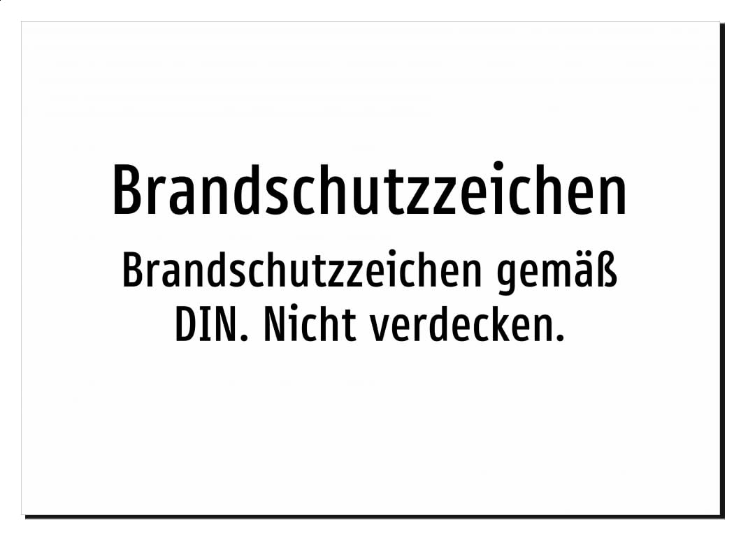 Brandschutzzeichen - Brandschutzzeichen gemäß DIN. Nicht verdecken. – Aluminiumschild A5: 210x148mm – Ohne Grafik, nur Text