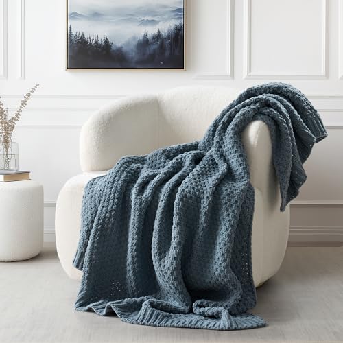 EVERGRACEHOME Chunky Chenille Knit Throw Blanket...