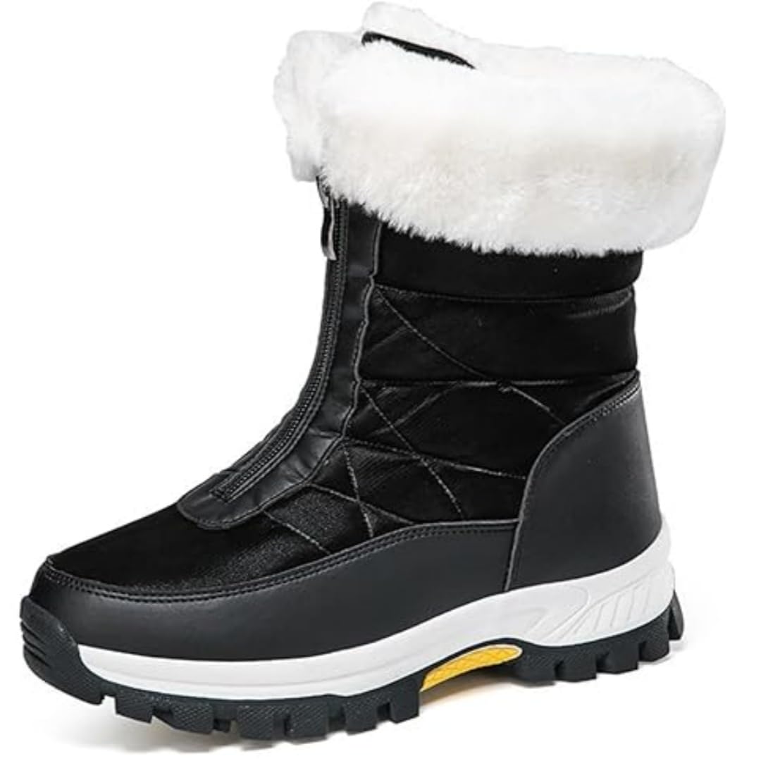 Women’s Non-Slip Warm Zipper Snow Boots, Anti-Slip Mid-Calf Winter Boots, Waterproof & Lightweight, for Outdoor Winter — view 2