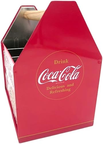 Miniatura 3 de The Tin Box Company Coca Cola Tin Utensilio Caddy con asa, rojo