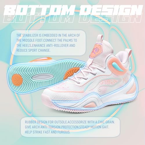Image of Men's Basketball Shoes Fashionable Breathable Anti Slip Sports Shoes Outdoor Running Fitness Training Shoes