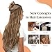 challeam Invisible Transparent Wire Hair Extensions with 3 Secure Clips Adjustable Headband Size Wavy Curly Long Synthetic Hairpiece