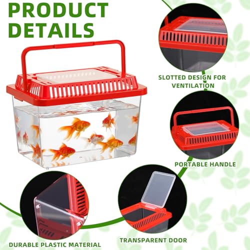 Image of LemonRoad 35 Pcs Plastic Reptile Terrariums Carrier Cage Enclosure Snake Breeding Box Hatching Container Fish Tank with Ventilated Lid for Tarantula Spider Turtle Lizard (Classic,5.1x3.5x3.5 Inch)