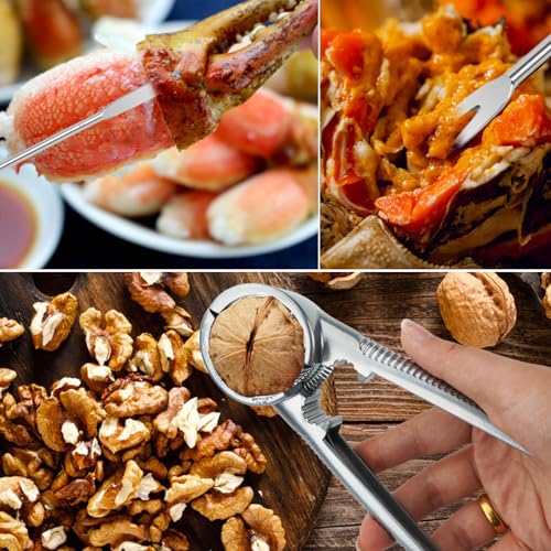 Nutcracker, Metal Nutcracker Multifunction, 4 Pcs Nutcracker Kitchen Tool, Nut Crackers Heavy Duty with Non-Slip Handle, for Nuts, Hazel, Walnuts, All Sorts of Nuts and Seafood - Image 6