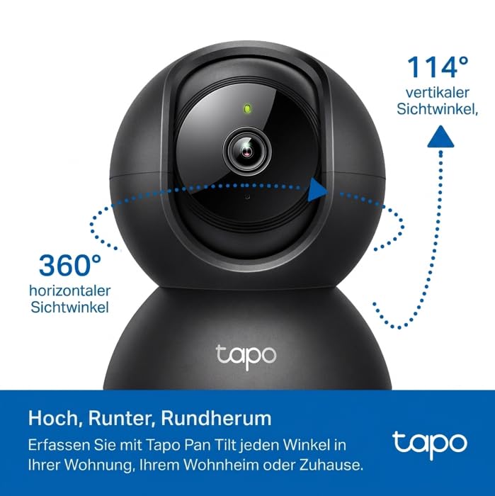 Tapo C201 360° WLAN-Überwachungskamera für Innenräume, 1080P, Nachtsicht, Bewegungserkennung, Zwei-Wege-Audio, kompatibel mit Alexa & Google Assistant, für Babys/Haustiere 5
