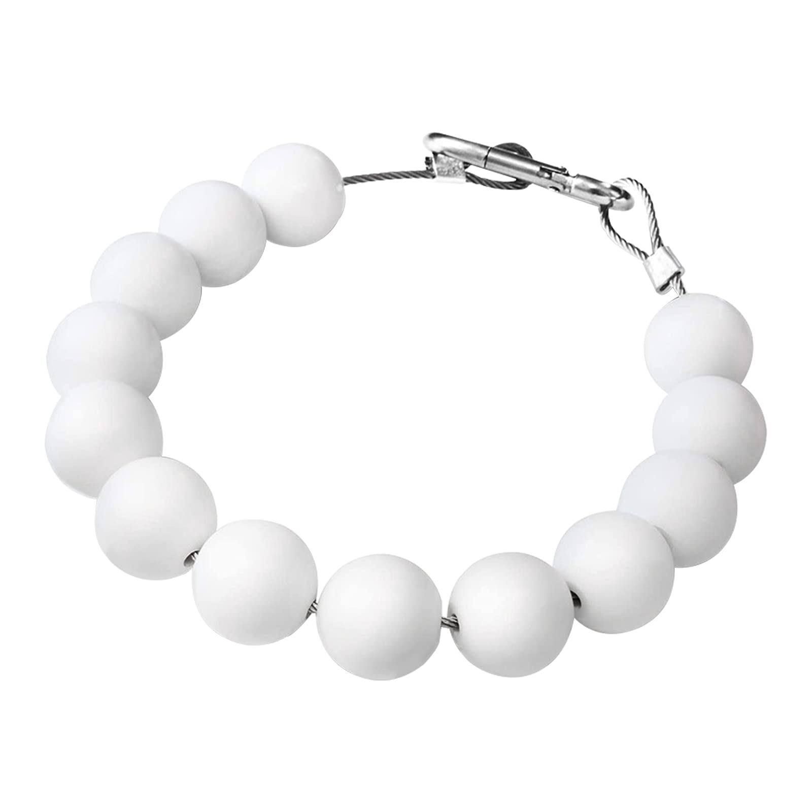 Anelli Di Fissaggio Per Bandiera Con Perline - Per Aste Ø 12,7 O 15,2 Cm, Bianco, Cavo Acciaio Inox