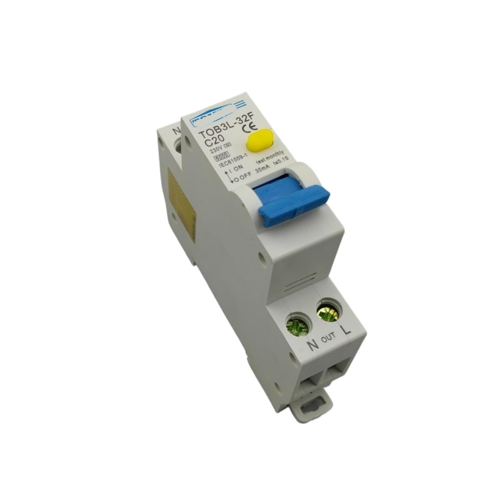 JNVFTCUX TOB3L-32F 18MM 20A 1P+N 6KA Residual Current Circuit Breaker with overcurrent and Leakage Protection