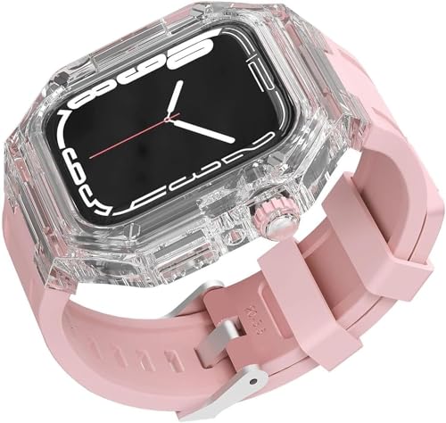 Kit boîtier transparent Apple Watch et bracelet caoutchouc SCHIK