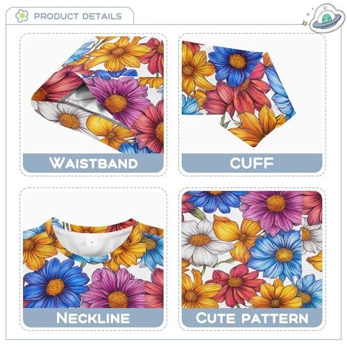 JUNZAN Florals Rose Daisy Dahlia White Kids Boys Hooded Sweatshirt Fleece Boys Sweat Shirt Sports 4T3