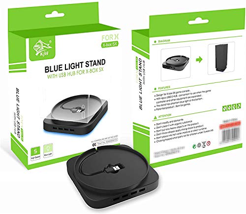 image for CXZ Vertical Stand USB Hub for Xbox Series X Game Console, Blue Light 