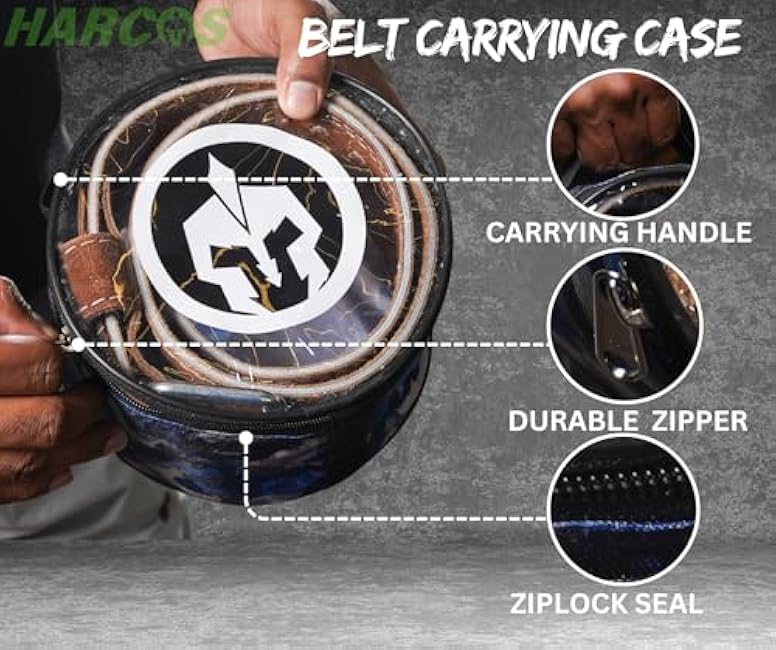 Harcos USPA/IPL Competition Approved 8mm Leather Weightlifting Belt for Men and Women - Heavy Duty Gym Belt for Lifting, Squats, Deadlifts, Powerlifting, Back Support IPF for Fitness Workout