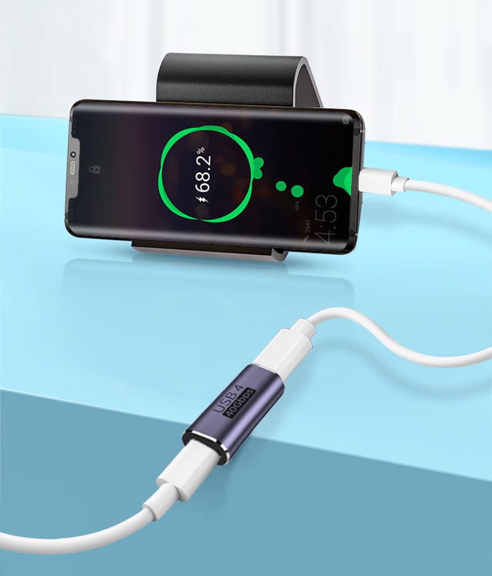 Adattatore USB C Femmina a Femmina, Connettore Prolunga, Supporta 40Gbps, 100W, 8K/60Hz, Compatibile Thunderbolt 4/3