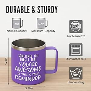 NOWWISH Inspirational Gifts for Women Wife, Sometimes You Forget You're Awesome Coffee Mug, Inspirational Birthday Gifts for Her, 14Oz Purple NOWWISH Inspirational Gifts for Women Wife Sometimes You Forget Youre Awesome Coffee Mug Inspirational Birthday Gifts for Her 14Oz Purple