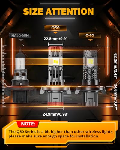 Image of Auxbeam Q50 Series H13 9008 Fog Lights Powersport Lights Offroad 36000LM | 900% brightness, built in dual fans, cordless, all in one metal, fast cooling, quick installation, plug and play, 6500k white