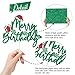 RLXPT Merry Birthday Cake Topper, Winter Christmas Holiday Themed Happy Birthday Cake Decorations, Glittery Xmas Themed Kids Adults Birth day Party Decorations Supplies Green Glitter