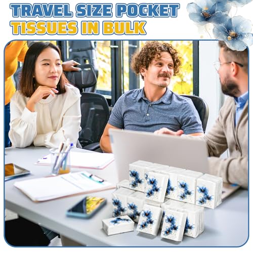 Image of Therwen 100 Pack Pocket Tissues Travel Bulk 1000 Sheet, Elegant