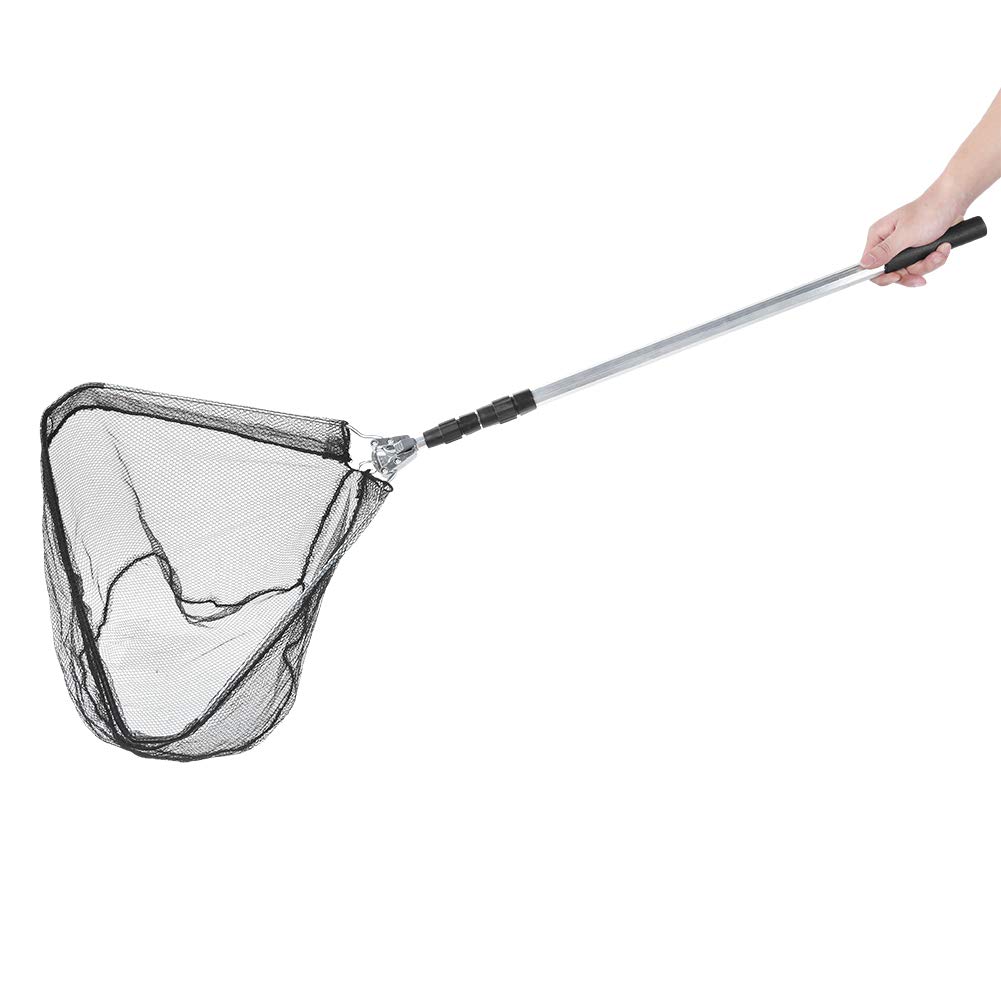 Keenso Épuisette de pêche Pliante 1M, s'étire de 72 cm à 170 cm, poignée télescopique pour la pêche au Poisson, pour Les pêcheurs débutants et avancés