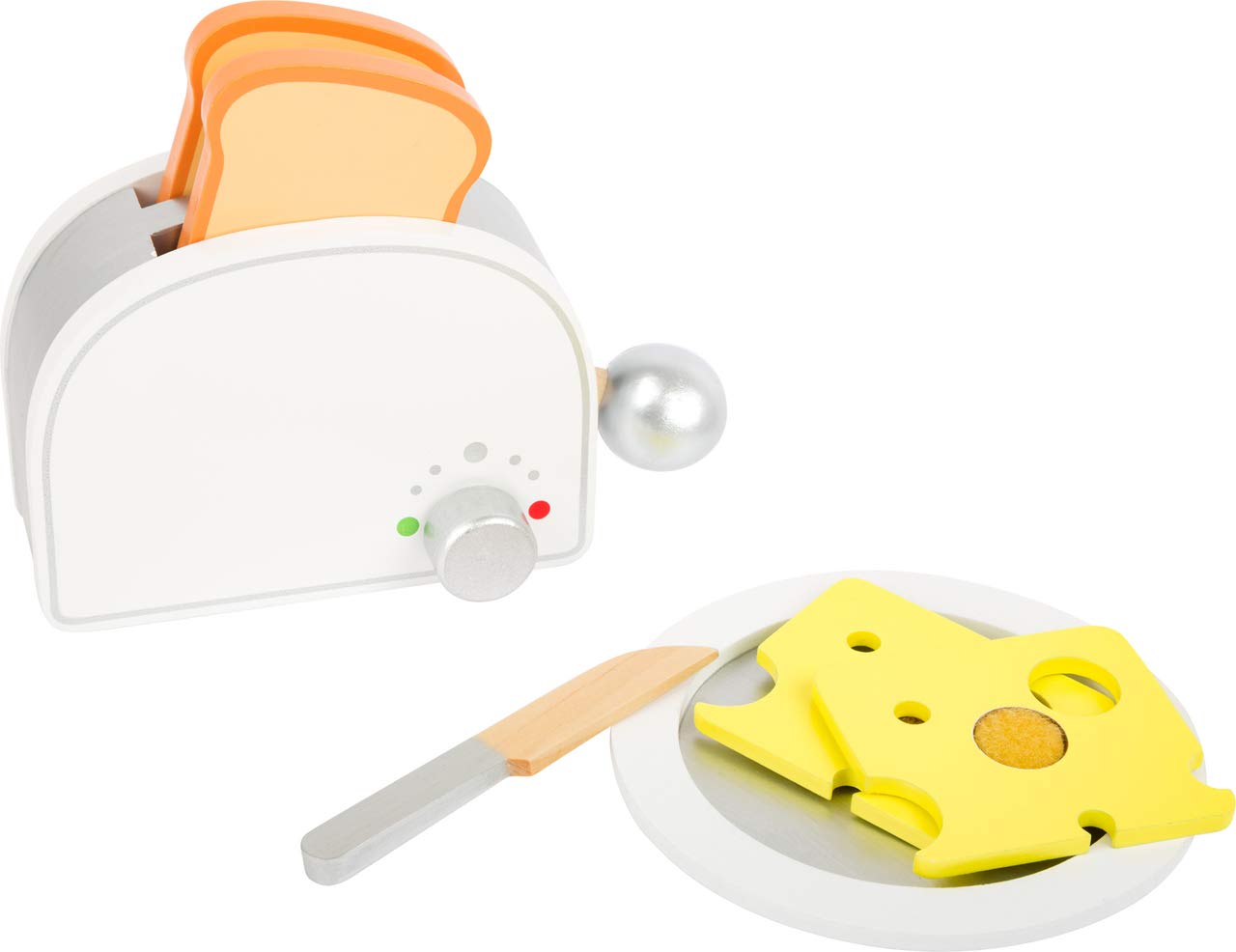 small foot 10594 Breakfast set "children's kitchen" made of wood, including toaster with lever function, toasts and much more, from 3 years on