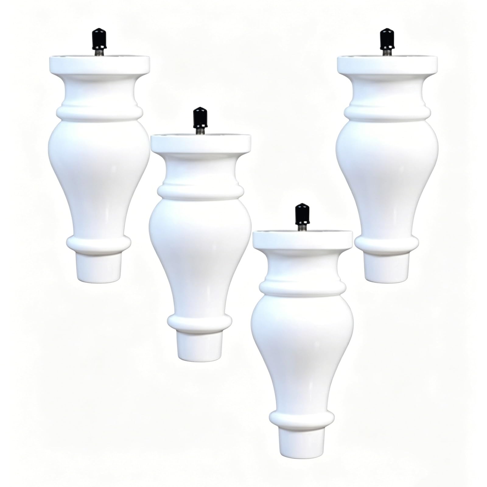 UYHBCNQD 4Pcs Replacement Legs Set White Furniture Legs Solid Wood Furniture Foots TV Desk Support Legs Sofa Legs Dressers Feets Durable(10cm)