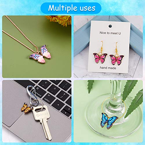 Hicarer 56 Pieces Butterfly Charms Enamel Butterfly Pendants Kawaii Charms For Jewelry Making Diy Necklace Bracelets Accessories #TOP2