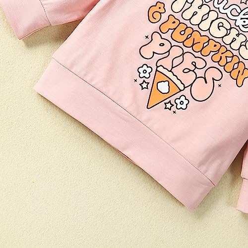 FIOMVA Toddler Baby Girl Halloween Outfits Pumpkin Sweatshirt Top+Flare Bell Bottom Pants Set Fall Winter Clothes4