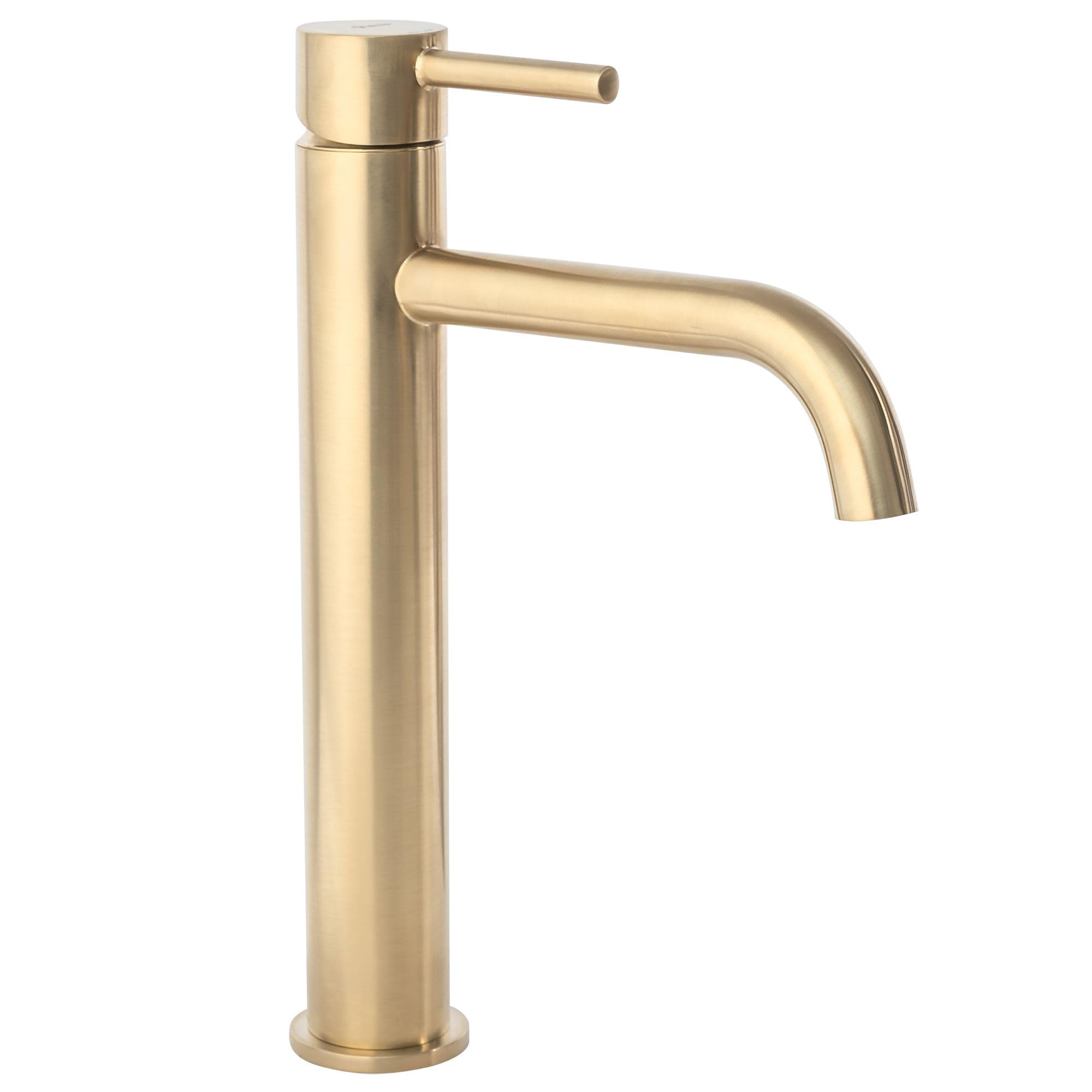 REA Grifo de baño Mezclador de Lavabo Grifo Monomando para baño Altura 28 cm Grifo de Acero Inoxidable Dorado Mate