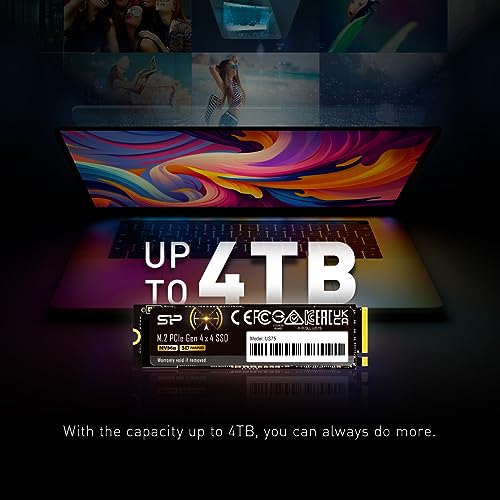 Silicon Power 2TB US75 Nvme PCIe Gen4 M.2 2280 SSD R/W Up to 7,000/6,500 MB/s, Compatible with PlayStation 5 (SP02KGBP44US7505) - Image 4