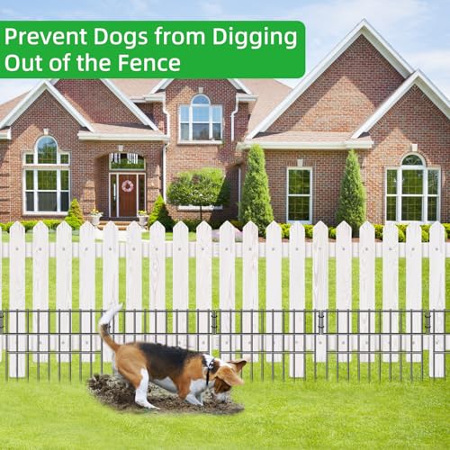 39.5ft(L) X 13in(H) Animal Barrier Fence, 28 Panels No Dig Fence for Dogs, 1.52IN Gap Anti Digging Dog Barrier, Rustproof Metal Garden Edging Border Defense for Outdoor, Yard, Lawn - Image 4