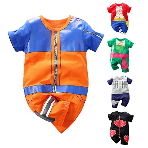 Image of RELABTABY Newborn Baby Boys Girls Onesie Cosplay Anime Baby Clothes One Piece Lovely Short Sleeve Cartoon Romper Outfits