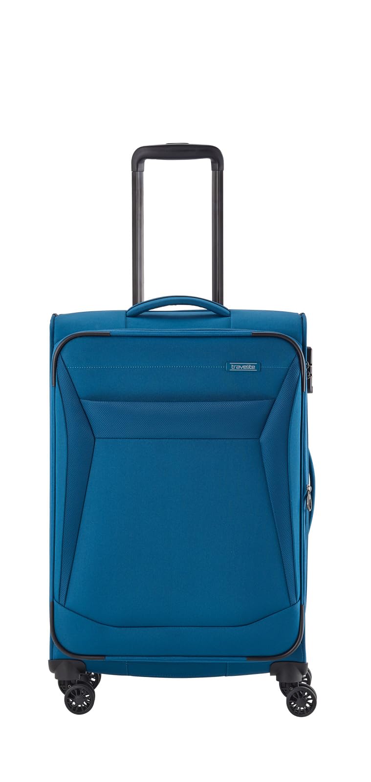 Travelite Walizka na kółkach + walizka Chios 4 w Trolley M, Petrol, Einheitsgröße, Miękki wózek na kółkach z 4 kółkami