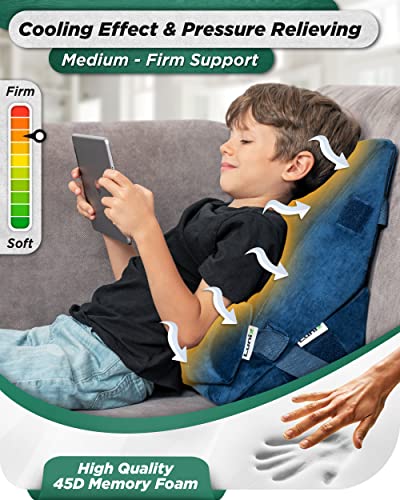 Lunix Lx12 3Pcs Floor Pillow For Kids, Kids Reading Pillow, Lounge Chair, Kids Sofa Chair, Toddler Recliner, Cushion, Floor Pillow Lounger, Kids Furniture For Playroom, Up To 10 Years Old, Blue #TOP4