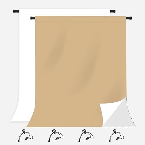 Miniatura 8 de KUSKX010 - Telón de fondo de pantalla verde blanco de 5 x 7 pies, 2 en 1, reversible, color verde Chromakey, para transmisión en vivo, toma de