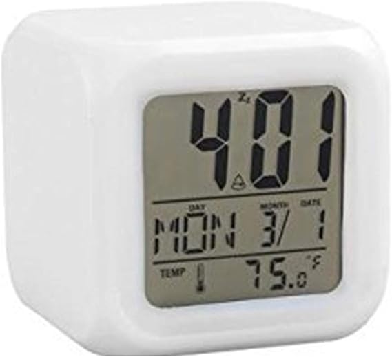 Amazon Co Jp 七色 Led アラーム クロック 2個セット 光る 目覚まし 時計 イルミネーション 寝室 リビング 七色 2個セット ホーム キッチン