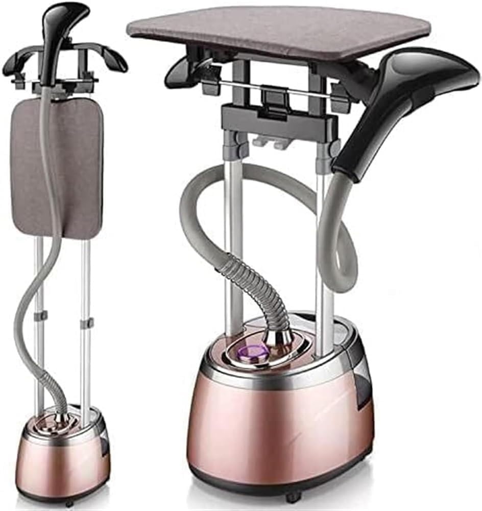 XUEQI Professional 2000W Garment Steamer with 6 Steam Levels and 1.7L Water Tank - Heavy Duty Clothes Steamer with Fabric Brush, Ironing Board, and Hangers - Ideal for Hanging Clothes