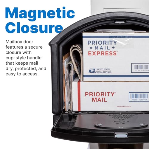 Step2 Town-to-Town XL Post-Mount Mailbox, Weather Resistant, Large Outdoor Mailboxes, Made of Durable Plastic, Easy to Install, USPS T4 Sized Mailbox, Flag Included, Onyx Black - image 5