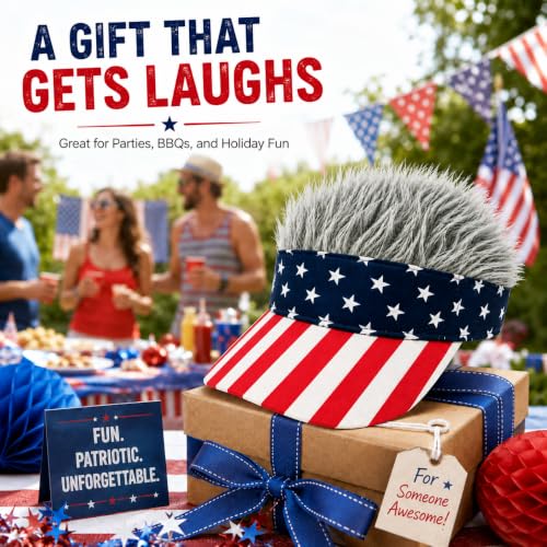 Image of Mens Visor with Hair Fake Hat with Hair for Men Funny Golf Hats Wig Hat Spiked Adjustable Baseball Cap