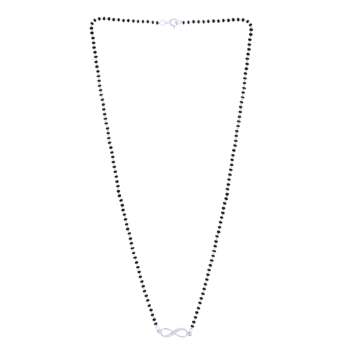 NEMICHAND JEWELS Sterling Silver 925 Infinity Design Cubic Zirconia Mangalsutra For Women (B0BTZ5VNSH) Amazon Price History, Amazon Price Tracker