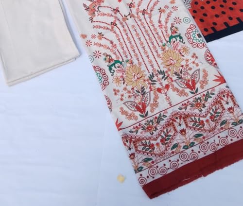 Image of SAMREEN TEXTILE Women's Cotton Floral Printed Unstitched Salwar Suit Dress Material With Dupatta