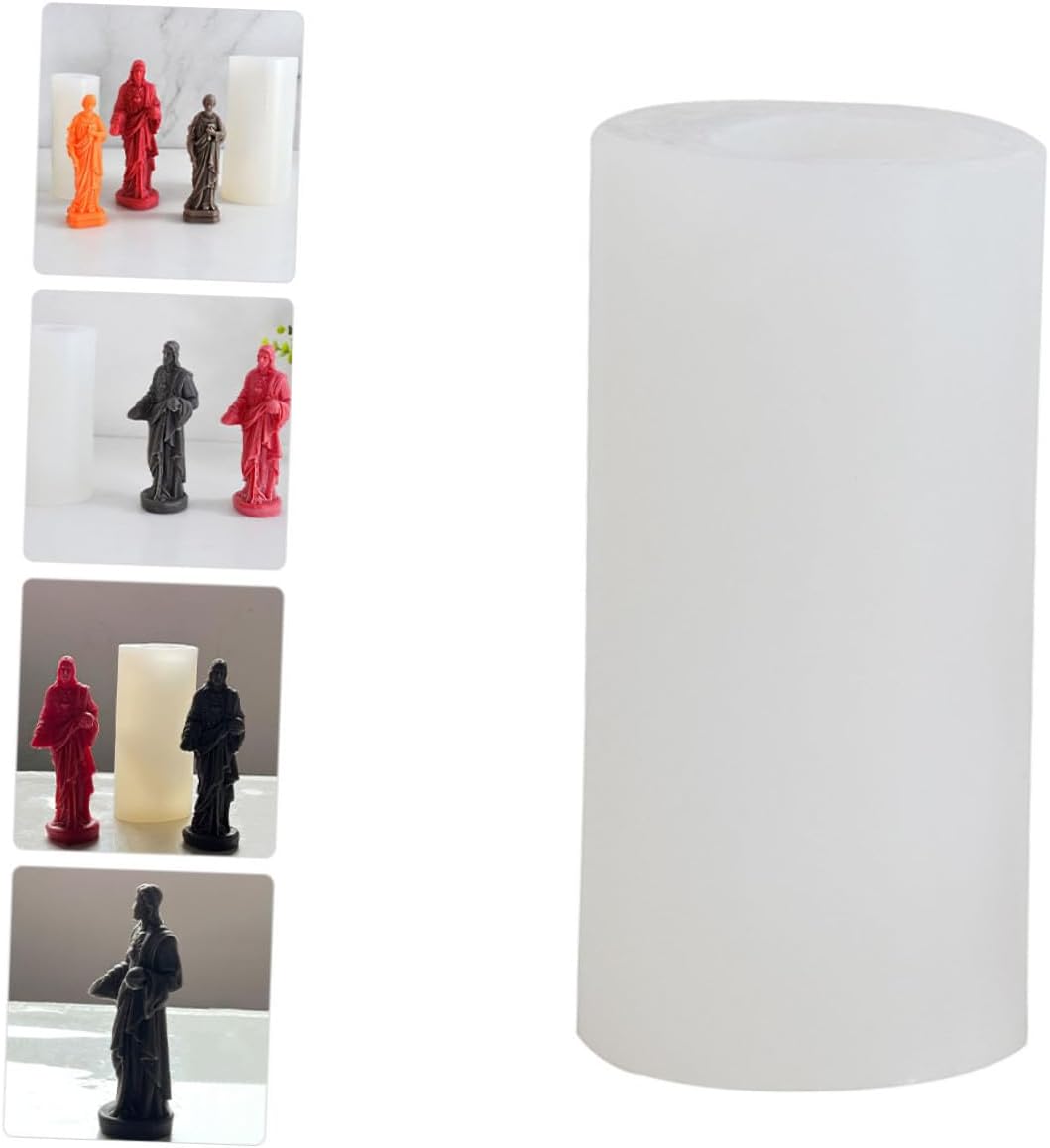 Baluue Silicone Jesus Candle Mold Large 530g DIY Candle Making Mold Religious for Crafting and Wax Casting