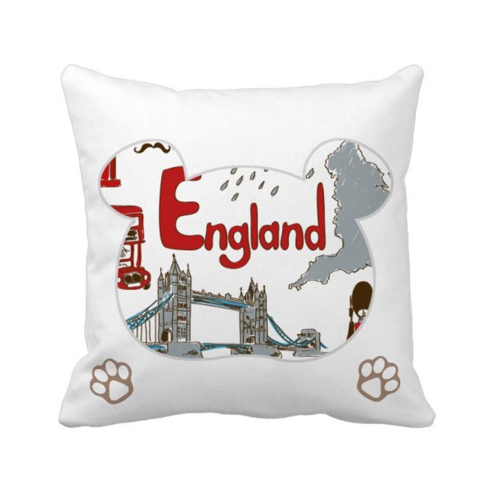 Housse de coussin ours et drapeau de l'Angleterre pour canapé usé