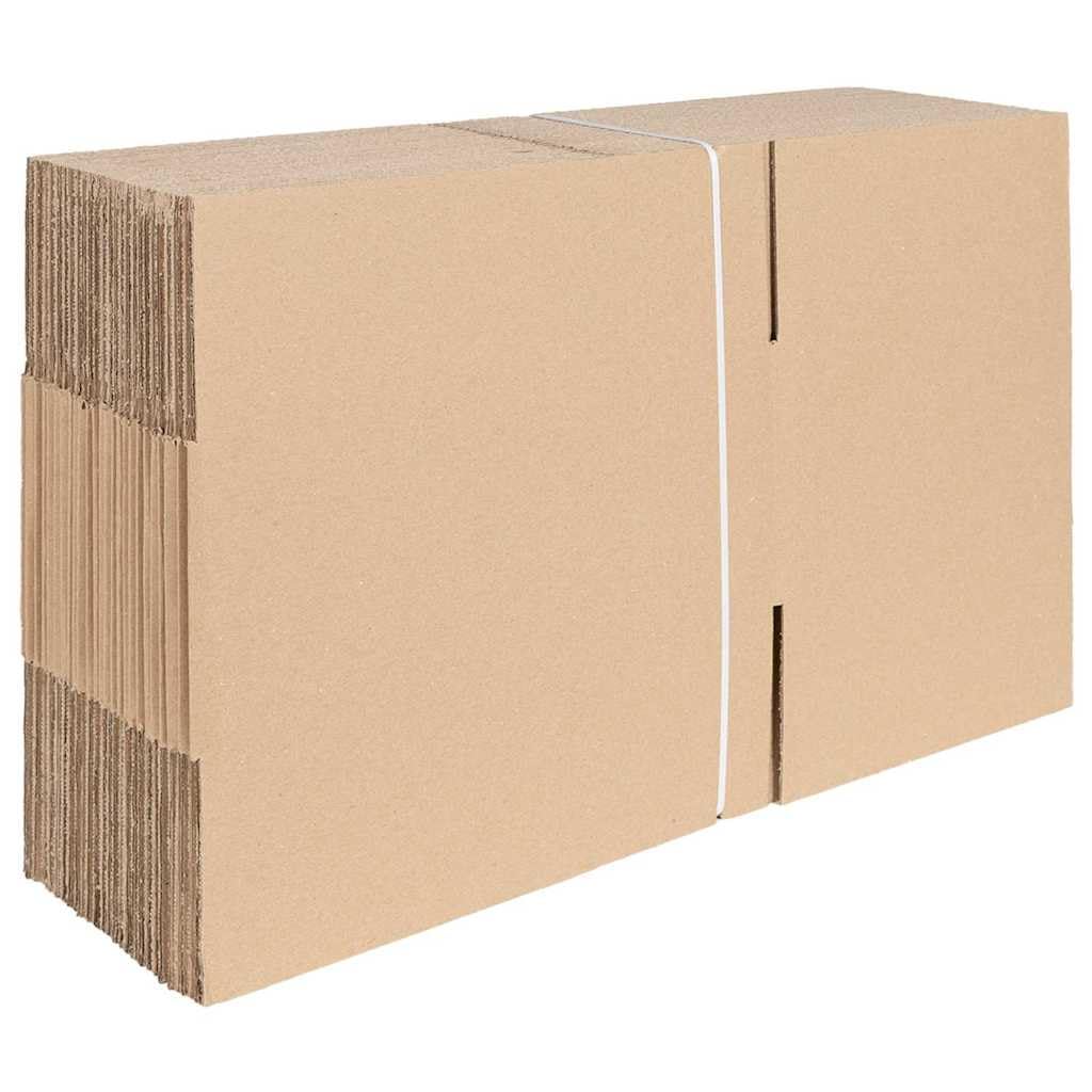 Faltbox aus Pappe natur 35 x 24 x 15 cm, 50 Stück faltbare Aufbewahrungsbox mit modernem Design, platzsparend zusammenklappbar, ideal für saisonale Deko und Büroorganisation,