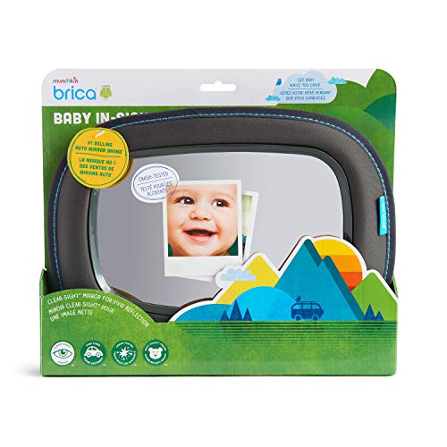 Image of Munchkin Baby Car Mirror for Rear Facing Car Seats, Clear View Baby in-Sight Auto Mirror, Dark Grey