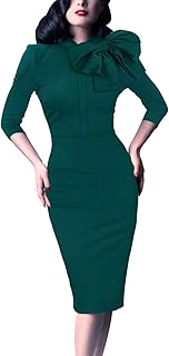 Womens Celebrity Vintage Bowknot Cocktail Party Stretch Bodycon Dress - coolthings.us