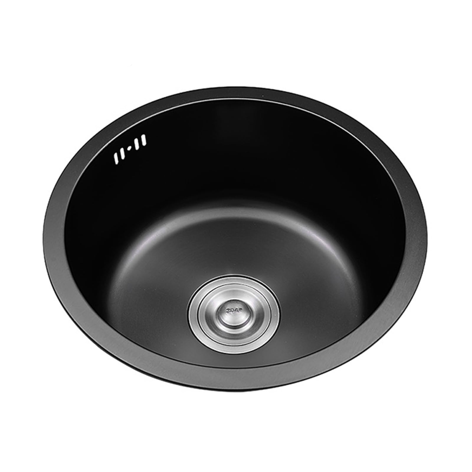 Fregadero de cocina redondo negro de 14 pulgadas: solución antimanchas para barras estrechas