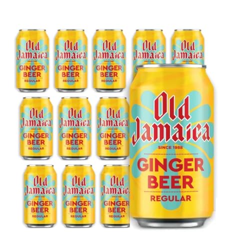 Old-Jamica Ginger Beer 330ml Cans Soft Drink Made with Authentic and Natural Root Ginger Crisp Refreshing & Classic Taste Original Caribbean Flavour (Pack of 12)