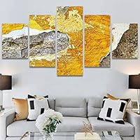 SIGNWIN 5 Panel Canvas Wall Art Abstract Colorful Decorative Elements Modern Artwork for Home Decorations Ready to Hang - 60