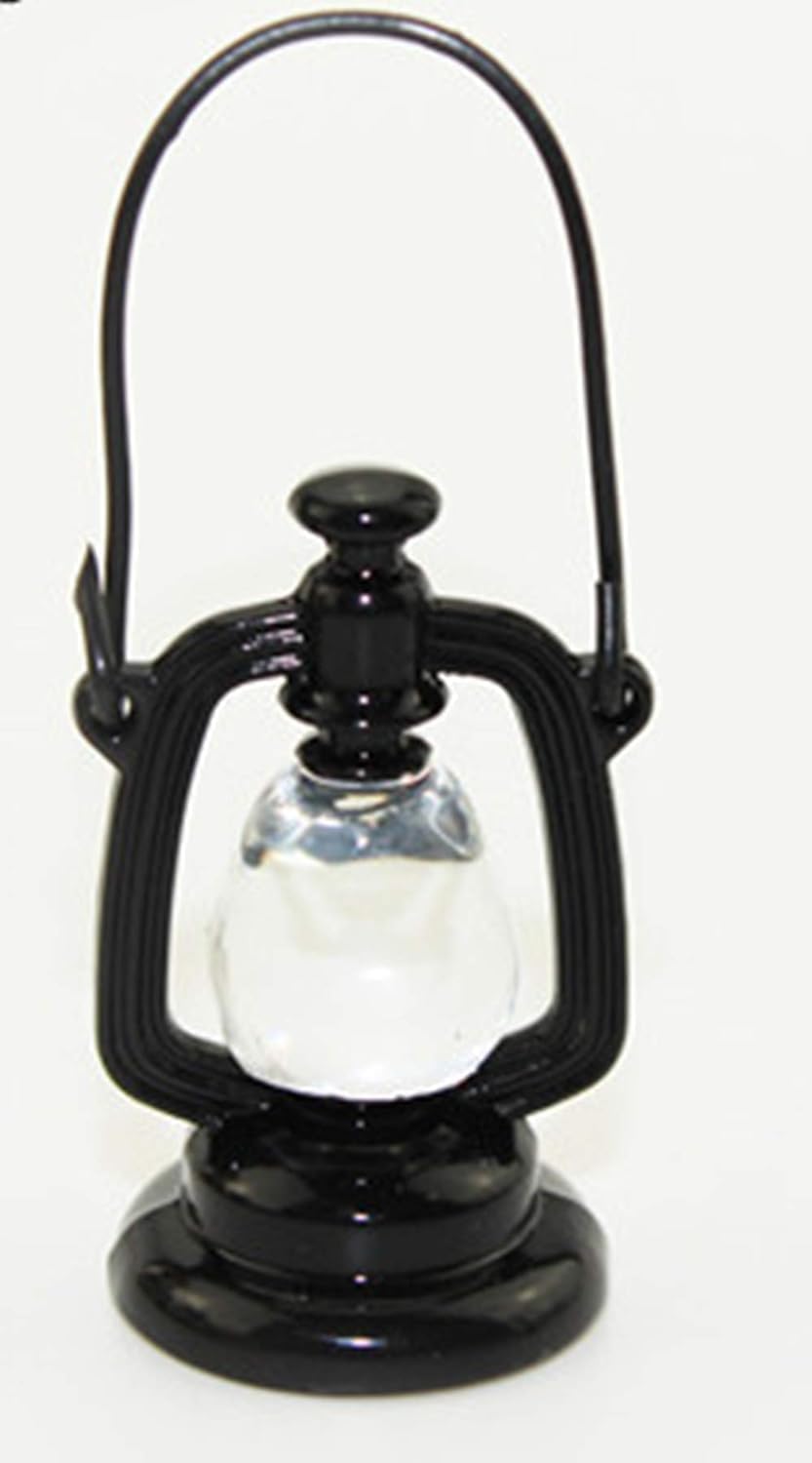 Black Dollhouse Decoration Accessories, 1:12 Dollhouse Miniature Scene Model Hurricane Lantern Play Kit